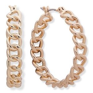 Ralph Lauren 32mm Gold Chain Hoop Earrings